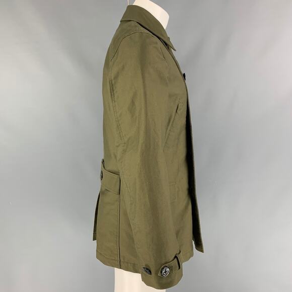 PS by PAUL SMITH Size S Olive Cotton Double Breasted Peacoat - Picture 3 of 8